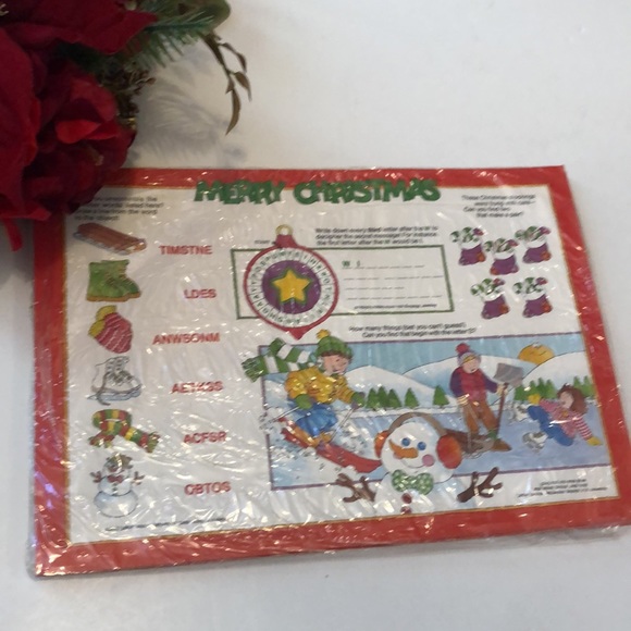 Christmas Activity Paper Place Mats Current 1988 Set of 28 Vintage Current - Picture 12 of 12